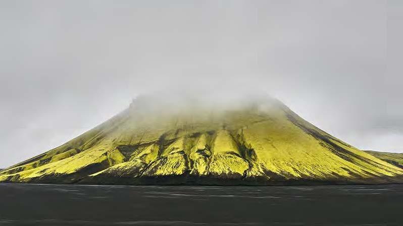 Native sulfur covers the sides of an Icelandic volcano. Courtesy of Promote Iceland