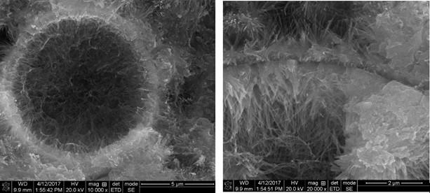 Microspheres from a Hydrated Wellbore Cement Sample