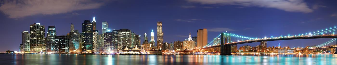 New York skyline lit up