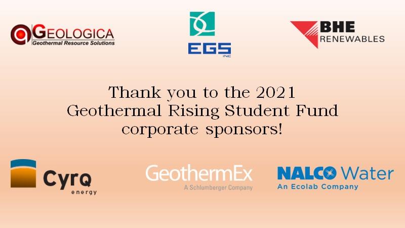 Thank you annuncement from Geothermal Rising Student Committee to their sponsors