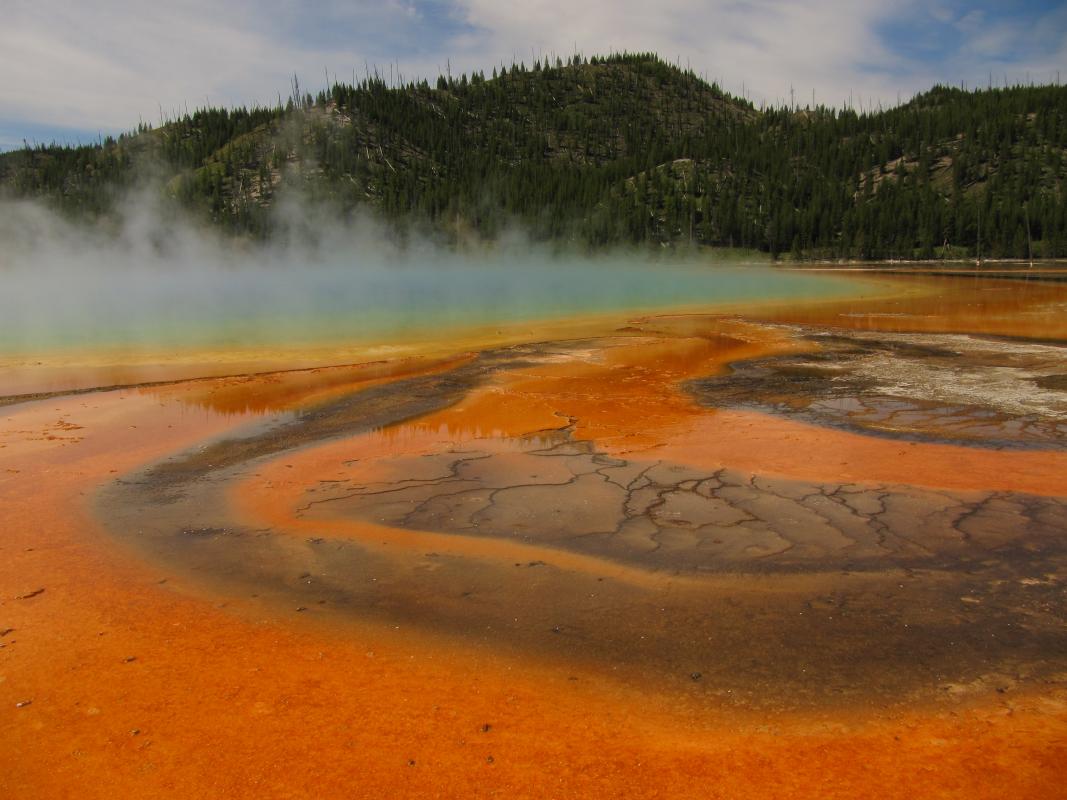 Photo of Grand Prismatic Spring at Yellowstone National Park. Photo credit: Geothermal Rising