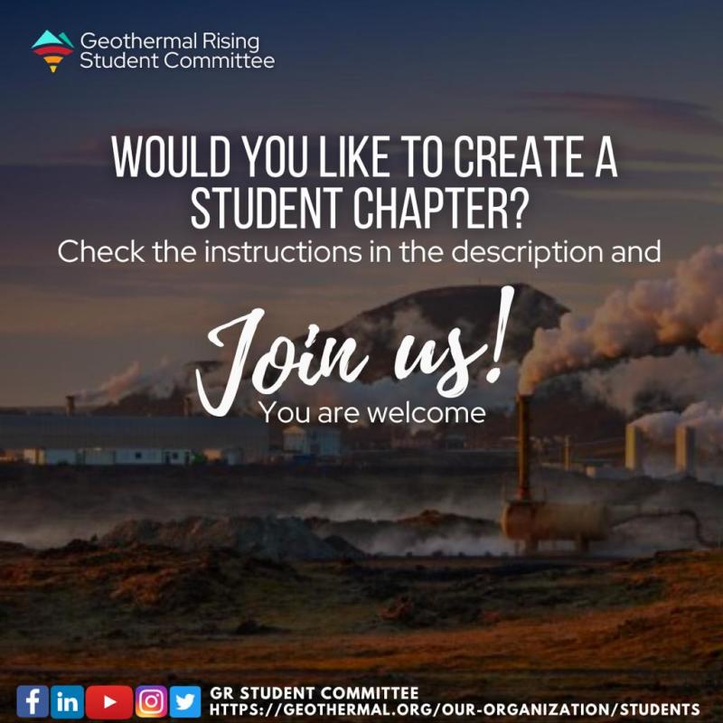 Flyer promoting Geothermal Rising Student Chapters