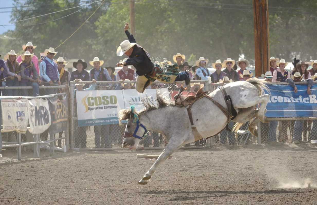 Rodeo image with Coso promotional materials in background
