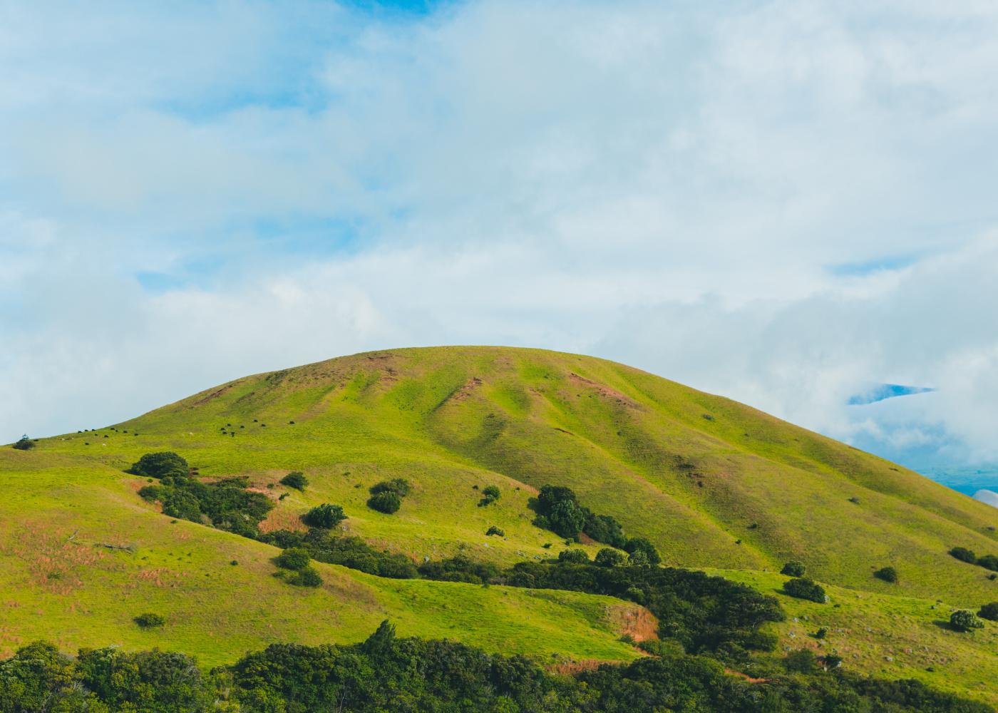 green mountain blue sky