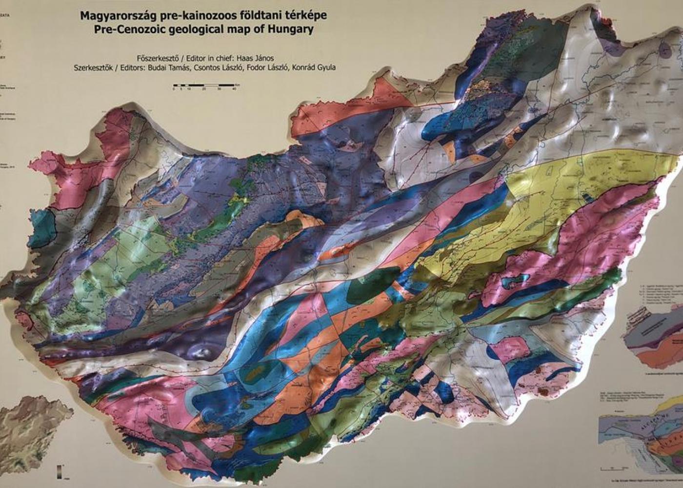 Pre-Cenozoic geological map of Hungary