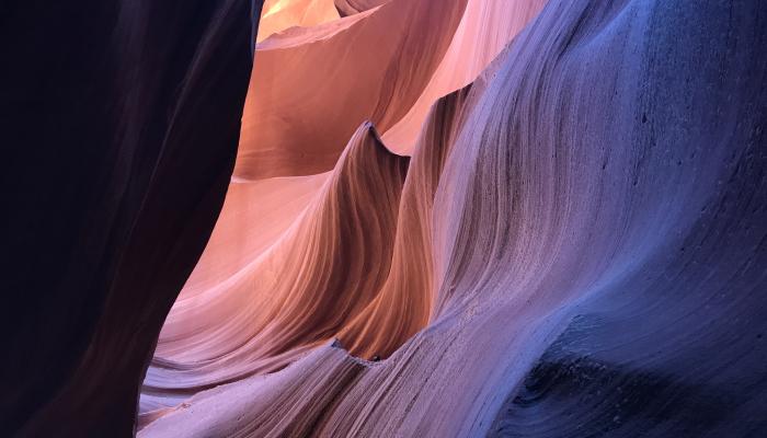 Multicolored rocks in sunlight