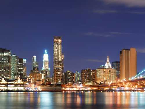 New York skyline lit up